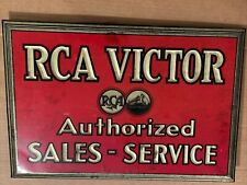 Vintage RCA Victor Sales Service Sign 13 X 19 Hanging Music Record Original Rare picture