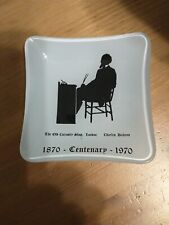 Small White Square Glass Ashtray Old Curiosity Shop London Charles Dickens picture