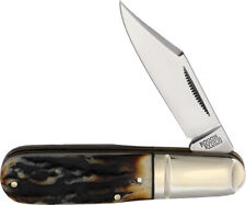 Rough Ryder Barlow Cinnamon Stag Folding Carbon Steel Clip Pt Pocket Knife 2429 picture