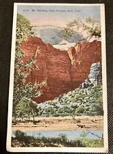 Vintage 1932 Zion NP Postcard Mt. Harding picture
