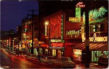 Victoria-British Columbia, Chinatown at Night, Vintage Postcard picture
