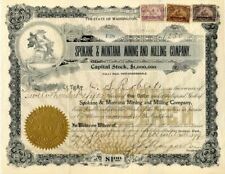 Spokane and Montana Mining and Milling Co. - Stock Certificate - Mining Stocks picture
