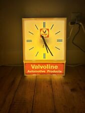 VTG Valvoline Automotive Oil Gas Service Station Hanging Light Up Wall Clock picture