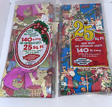 Vintage Cleo Christmas Wrapping Paper2 Sealed MCM kitsch 50 Sq Ft Total. picture