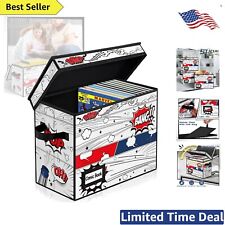 Collapsible Fabric Comic Book Storage Box with Handles & Lable Slot - 15