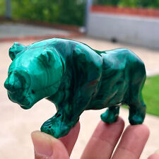 290G Natural Malachite quartz hand Carved tiger Crystal Healing picture