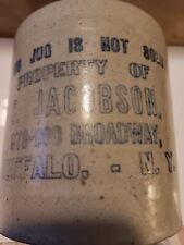 Antique S. Jacobson Broadway Ave Buffalo NY Whiskey Jug Stoneware picture