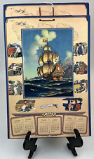 1929 Chicago Adverstising Calendar EB Hesser Robert A Fox Ship Art Deco Pinup picture