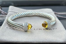David Yurman 7mm Cable CANDY Bracelet & 925 Silver Lemon Citrine & DIAMOND M picture