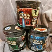 3x NEW Star Wars 2002 Frito Lay 3D Star Pic Promo Snack Buckets Complete Set picture