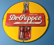 Vintage Dr Pepper Porcelain Soda Sign -Beverage Cola Restuarant Bar Gas Sign picture