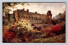 Warwick-England, Warwick Castle From Island, Antique, Vintage Souvenir Postcard picture
