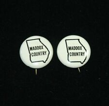 2 Lester Maddox Pin Back Buttons 70's Era picture