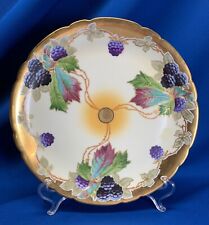 STOUFFER STUDIOS HAND-PAINTED BLACKBERRIES PLATE SIGNED BY EDITH ARNO  8.75