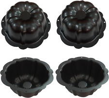 Proshopping Carbon Steel Mini Bundt Cake Pans, 4 Inch Metal Nonstick Fluted Cake picture