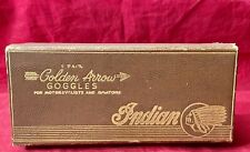 Vintage Indian Motorcycles Golden Arrow Goggles Box Ultra Rare EMPTY Collectible picture