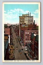 Duluth MN-Minnesota, Superior Street East From Fifth Avenue Vintage Postcard picture