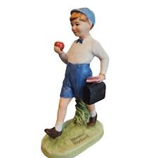 Norman Rockwell Teachers Pet Ceramic Figurine 1979 Vintage School Boy Apple picture