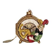 Katherine's Collection Gold Glitter Jester Masquerade On Clock picture