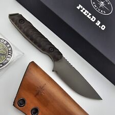 Toor Knives Field 3.0 Spanish Moss Fixed Blade Knife 154CM Blade Leather Sheath picture