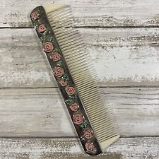 Vintage Hair Comb Floral Rose Ornate 7” Silver-plated picture