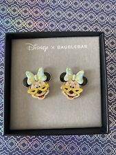 NEW Disney X Baublebar Disney Gold Minnie Mouse Summer Beach Bow Earrings 🆓📦 picture