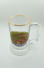 Vintage German Beer Glass Gold Rim Hand Made 4 1/2