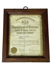 1930 Liquid Fuel Permit Paper License Pennsylvania Vtg PA FRAMED Mancave Garage picture