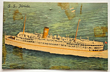 SS Florida Steamship Postcard Miami Nassau Cruises Linen Unposted Divided Back picture