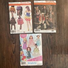 Lot Of 3 NEW Uncut Simplicity 1346 H5/1795A/1219 OS 18” Doll Clothes picture