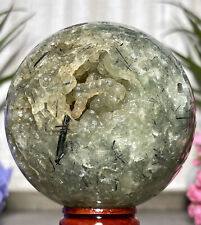 70mm PREHNITE EPIDOTE SPHERE 💚477g Green Mineral Reiki Chakra Gem Witch Crystal picture