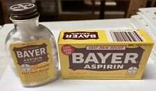 Vintage Bayer Aspirin Tablets Plastic Bottle Metal Cap With Box picture