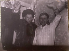 Two handsome guys under the influence of alcohol are swaying. USSR vintage picture