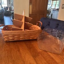 Longaberger 1995 Small Gathering Basket, Protector & 8 Section Divider picture