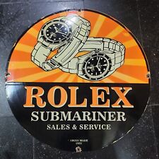 ROLEX SUBMARINER PORCELAIN ENAMEL SIGN 30 INCHES ROUND picture