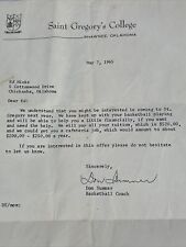Shawnee Oklahoma Saint Gregory College 1965 Basketball Scholarship Offer Letters picture