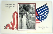 Patriotic Post Card Series 2156 RPPC Real Photo American Flag Unused Unposted picture