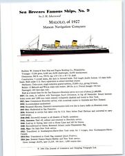 SS MALOLO (1927) Sea Breezes Famous Ships No. 9 History/ Data Sheet 1963 picture