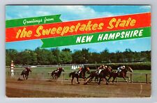 Salem NH-New Hampshire, Horses, Rockingham Park Raceday, Vintage Postcard picture