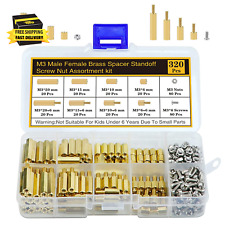 320Pcs M3 Motherboard Standoffs&Screws&Nuts Kit, Hex Male-Female Brass Spacer St picture