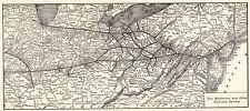 1914 Antique Baltimore & Ohio Railroad Map Railway Map B & O Railroad Map 9622 picture