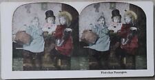 1920s CUTE VICTORIAN CHILDREN DRESSED AS STEAMSHIP PASSENGERS STEREOVIEW 28-58 picture