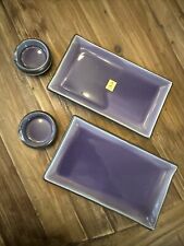 New Kafuh Japan Sousaku Sushi 4 Piece Set Plate Stoneware Purple picture