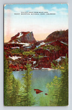 Linen Postcard Rocky Mountain Nat'l Park CO Colorado Hallett Peak Bear Lake picture