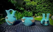 Native American Vintage Turquoise Fetish Pots- Zuni Tribe New Mexico (set of 3) picture