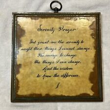 Vintage Lacquered Wooden Wall Picture Serenity Prayer Decoupage Wood Plaque Nice picture