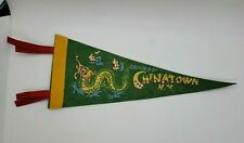 Vintage mini Chinatown N.Y. New York  Dragon pennant felt flag travel souvenir picture