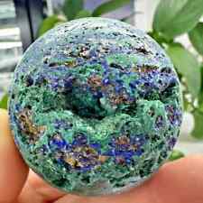290g Natural Azurite Quartz Sphere Crystal Energy Ball Reiki Healing Gem Decor picture
