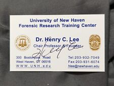 Henry Lee Ph.D forensic pathologist signed autographed business card U New Haven picture