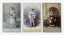 c1900 SOUTH AFRICA children in fancy dress 3 charming cabinet card photographs picture